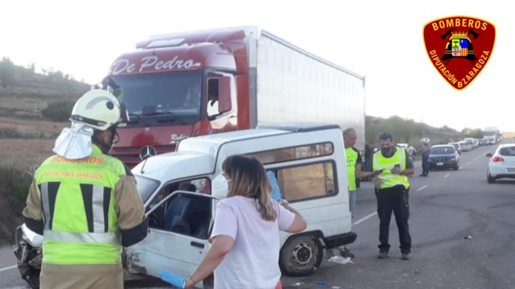 El accidente ha ocurrido a la altura de Vera de Moncayo. (Foto: Diputación de Zaragoza).