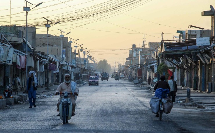 Imagen de una calle de Kandahar, correspondiente al 10 de agosto (EFE).