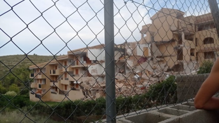 Edificio derrumbado en Peñíscola.
