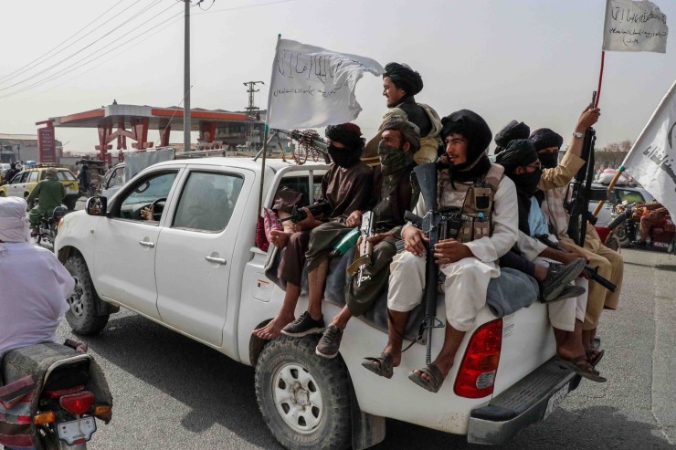 Un grupo de talibanes en Kandahar, Afganistán. Foto: EFE