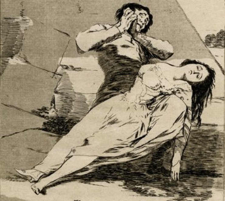 Uno de los grabados de los "Caprichos de Goya". Foto: Real Academia Bellas Artes San Fernando.
