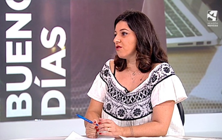 La presidenta de la FAS, Ceren Gergeroglu, en el plató del programa 'Buenos Días, Aragón', de Aragón TV.