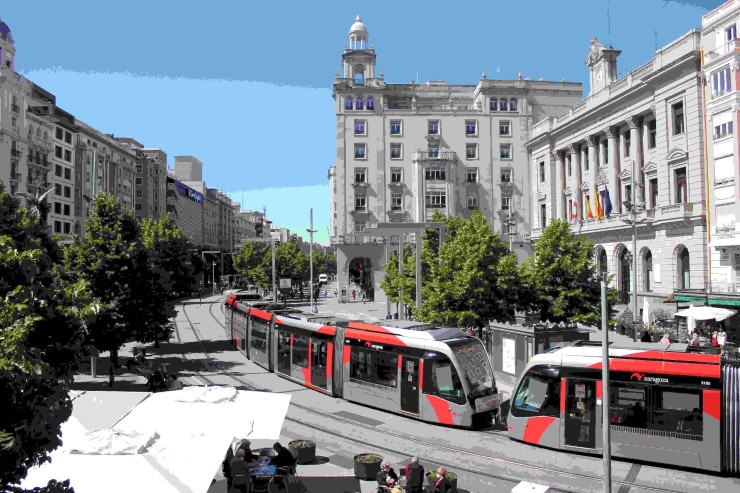 El Ayuntamiento de Zaragoza lleva años reclamando la deuda del tranvía.