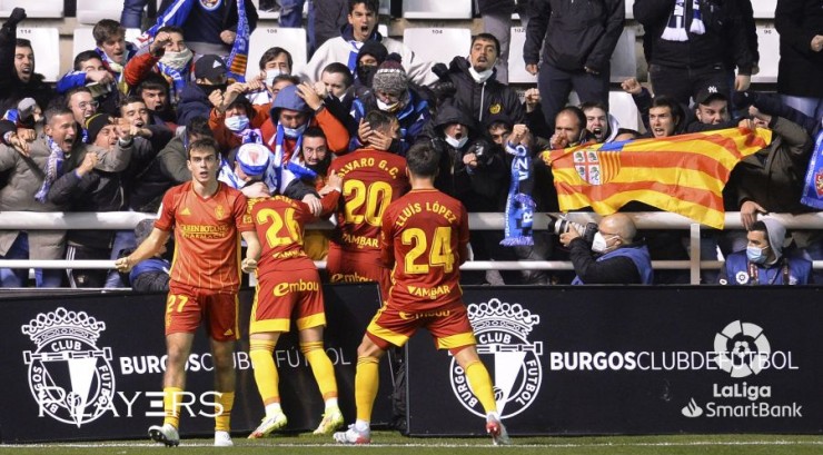 Celebración tras el gol en Burgos. Foto: LaLiga.