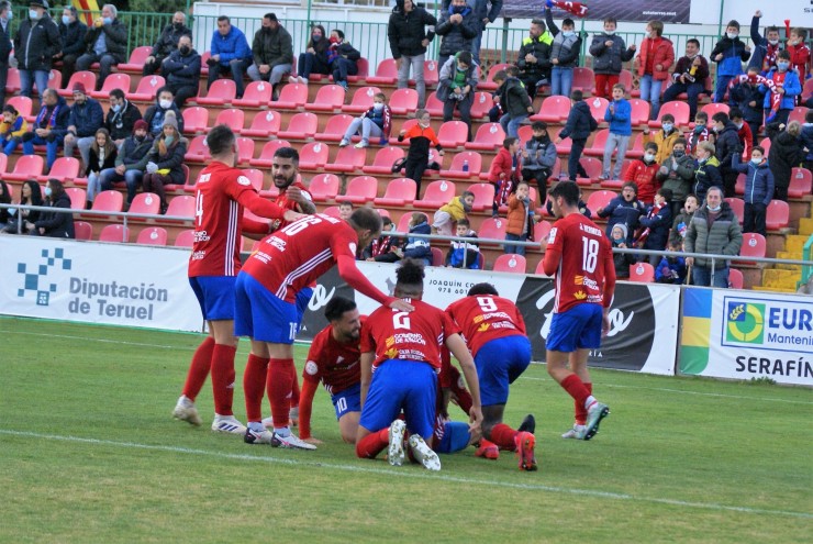 El CD Teruel celebra un gol en la última jornada. Foto: CD Teruel