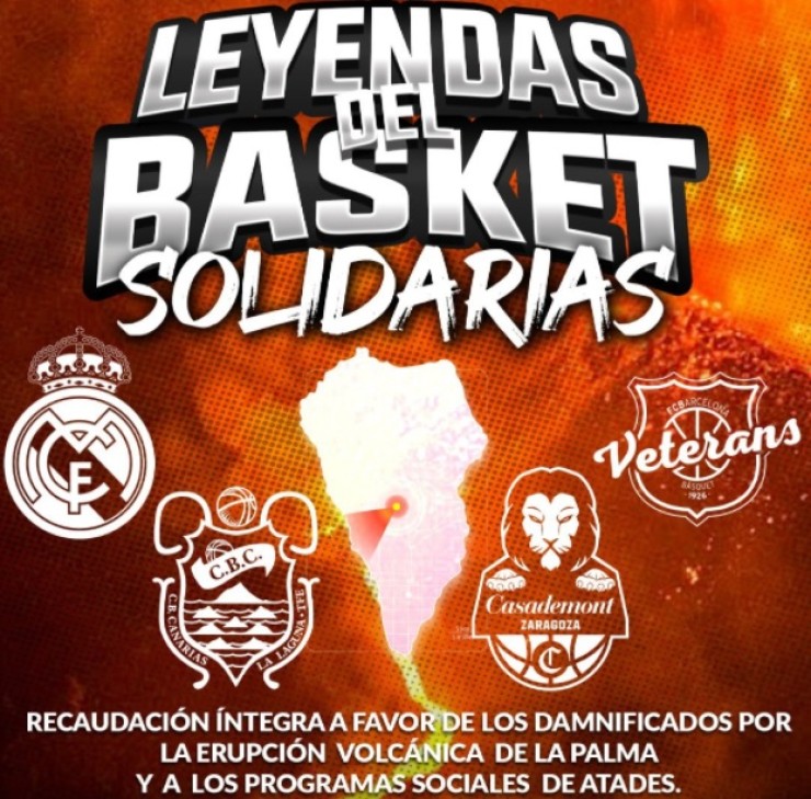 Cartel Leyendas del Basket solidarias.
