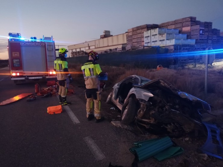 Accidente de tráfico en Velilla de Cinca (Huesca). (Foto: DPH)