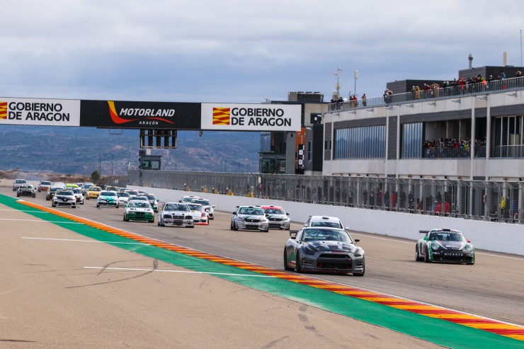 Una imagen del Trofeo Aniversario celebrado el MotorLand Aragón este domingo.