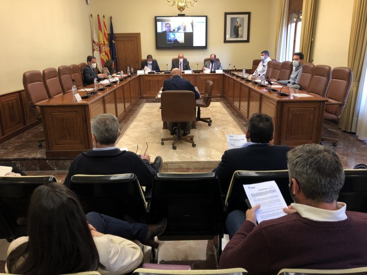 Un momento de la sesión plenaria celebrada este miércoles en la Diputación turolense. / DPT