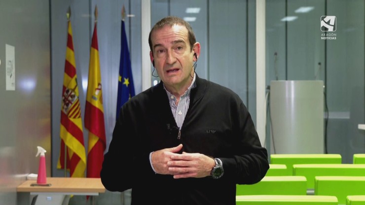 El investigador del IACS Enrique Bernal durante su intervención en el programa Buenos Días de Aragón TV.