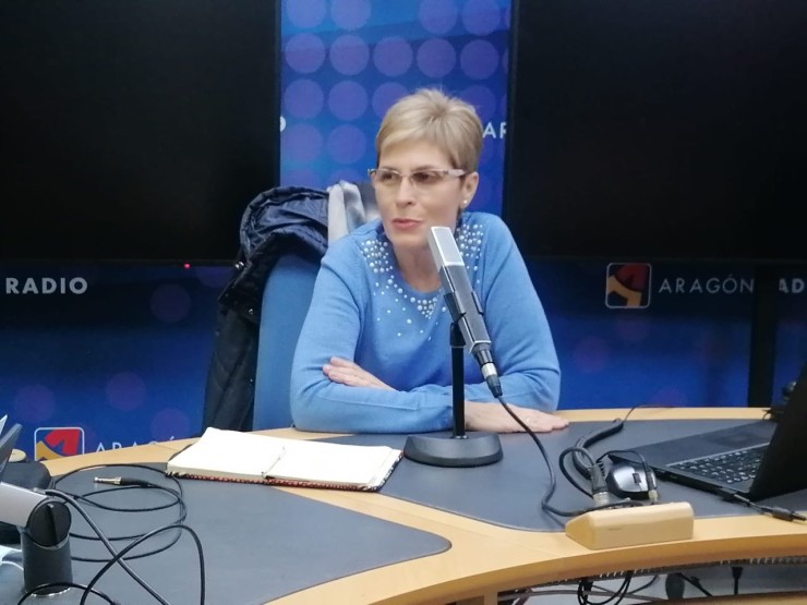 Inma Cuesta, durante la entrevista en Aragón Radio.