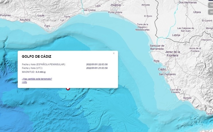 Terremoto costa de Huelva.