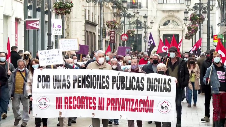 Manifestación de pensionistas este sábado en Zaragoza.