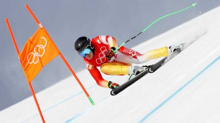 Adur Etxezarreta durante su descenso en los Juegos Olímpicos de Invierno. Foto: EFE GH