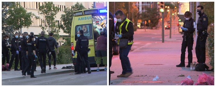 Imágenes de la policía y los servicios médicos, tras el suceso.