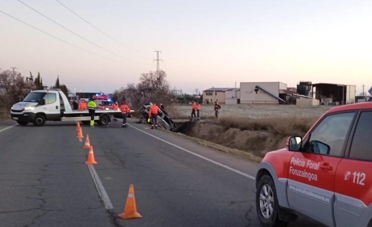 Imagen del accidente. / Foto: Policía Foral de Navarra.