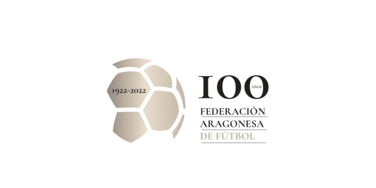 Logo del centenario de la Federación Aragonesa de Fútbol.