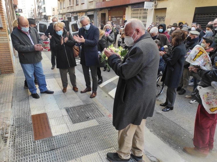 Un momento del homenaje celebrado este domingo en Zaragoza. / Europa Press