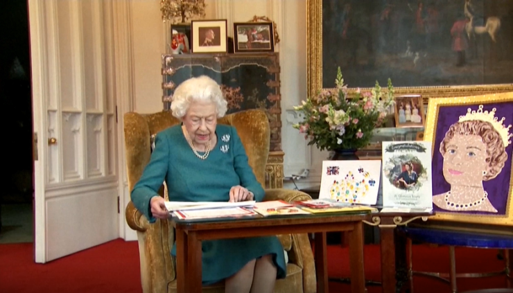 La reina Isabel II en la celebración de sus 70 años como monarca. / Foto: AFP.