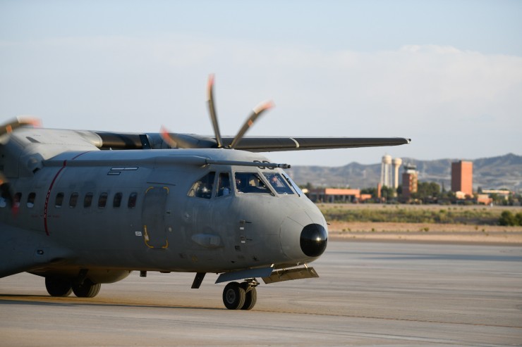Un avión A400M en la Base Aérea de Zaragoza. / Foto: EP.