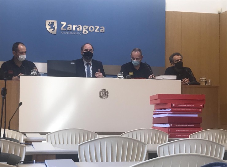 Presentación del nuevo Plan municipal de emergencias del Ayuntamiento de Zaragoza. Foto: EP.