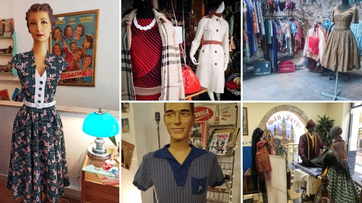 Imágenes de la ropa que puede encontrarse en San Jorge Indumentaria Regional, El Tupé Asesino o Calypso Vintage.
