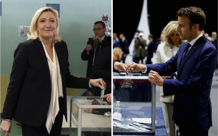 Los dos candidatos, Marie Le Pen y Emmanuel Macron han votado ya. | EFE