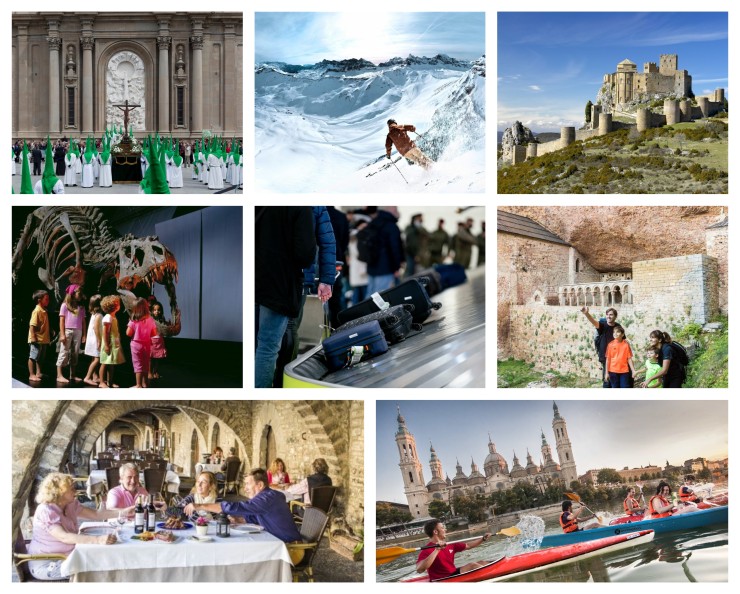 Varias imágenes con destinos turísticos de la Comunidad. / Fotos: Turismo de Aragón