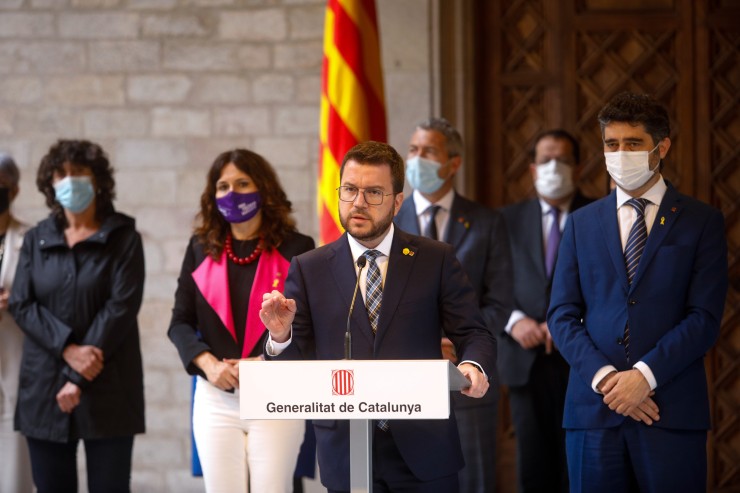 El presidente de la Generalitat, Pere Aragonès, este martes 19 de abril. / Foto: Europa Press