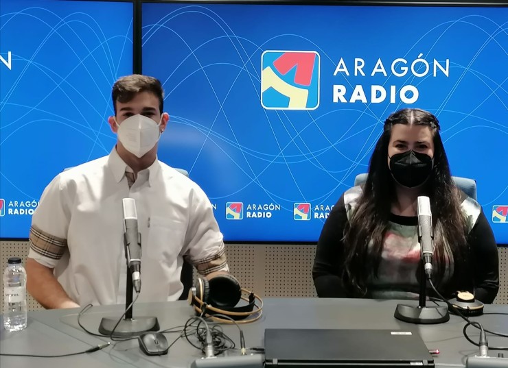 Iván García y Lucía Clavería, este viernes, en los micrófonos de Aragón Radio.