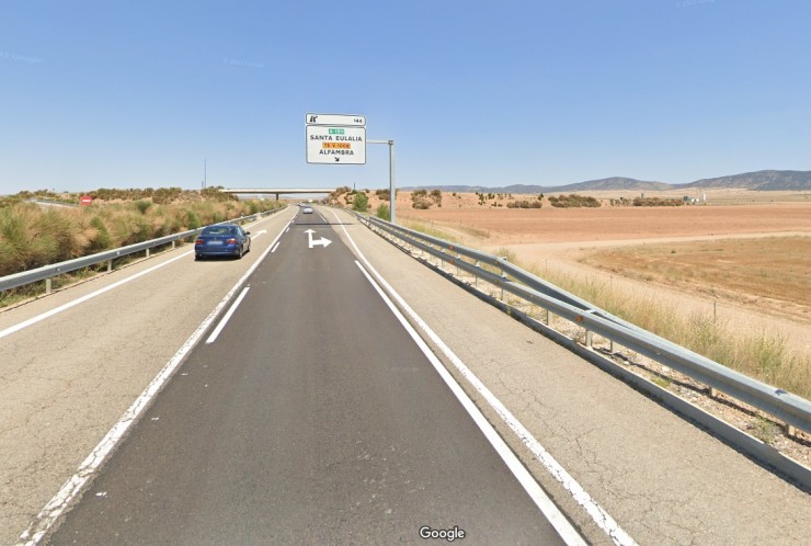 Autovía A-23 en Santa Eulalia (Teruel). / Google Maps.