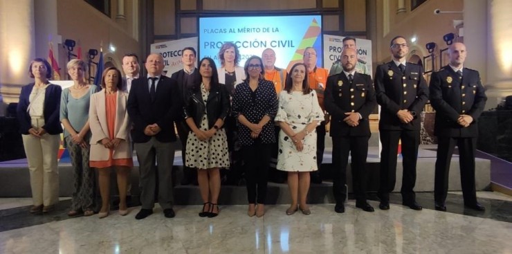 Acto de entrega de las placas al Mérito de Protección Civil 2021. Foto: EP.