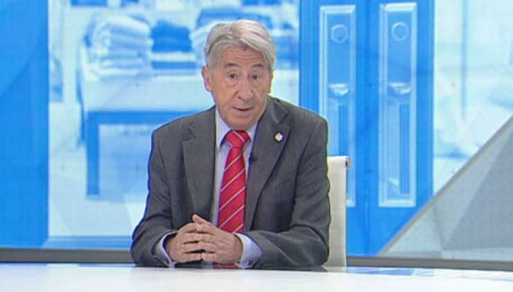 El presidente de Cepyme, Aurelio López de Hita, este martes en una entrevista en Aragón TV.