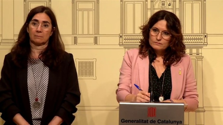 La consejera de Presidencia de la Generalitat, Laura Villagrà, en la rueda de prensa de este viernes.