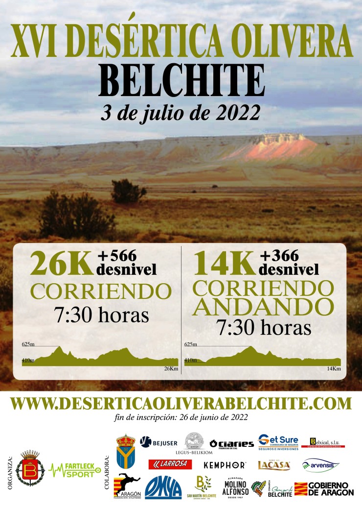 La Desértica Olivera Belchite se disputa este próximo domingo.