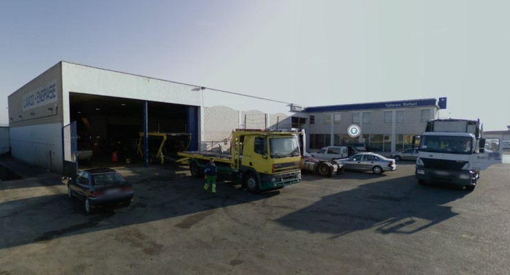 El taller está ubicado en la carretera de Logroño, en el acceso a Figueruelas. / Google Maps