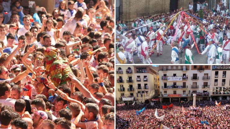 Imágenes de las fiestas del Cipotegato (Tarazona), San Lorenzo (Huesca) y la Vaquilla (Teruel).