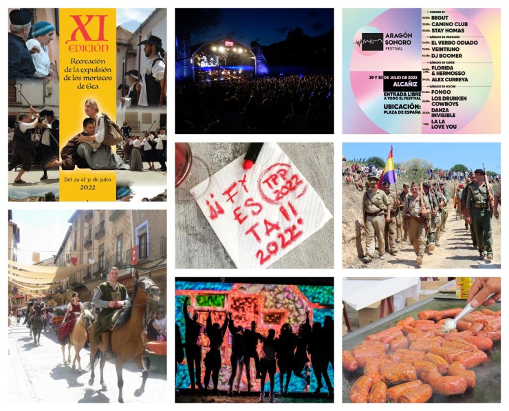 Varias fotografías que ilustran los eventos de la agenda aragonesa.