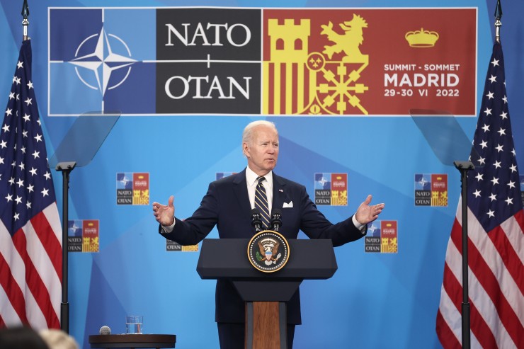 El presidente de Estados Unidos, Joe Biden, durante la cumbre de la OTAN en Madrid. / FUENTE: Europa Press