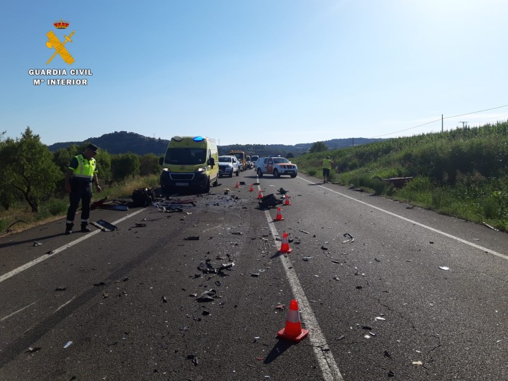 El accidente ha tenido lugar en el término municipal de Barbastro (Huesca). /Guardia Civil.