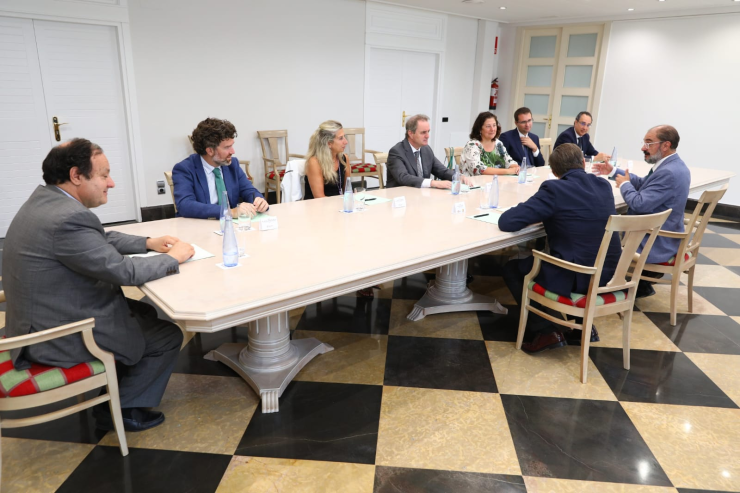 La reunión ha tenido lugar este lunes en el edificio Pignatelli. / Gobierno de Aragón