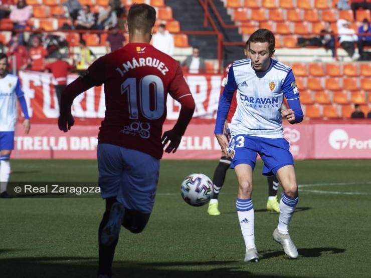 Marc Aguado durante un partido con el Real Zaragoza.