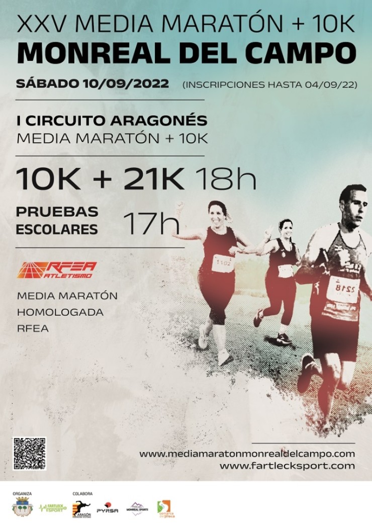 Cartel de la XXV edición de la Media Maratón Villa de Monreal del Campo.