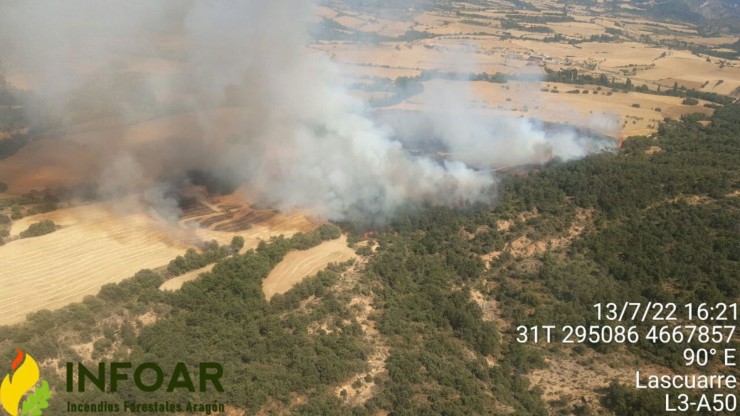 Incendio forestal en el municipio oscense de Tolva. / Gobierno de Aragón