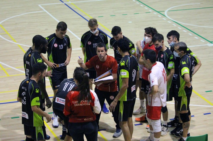 Imagen de un partido del Voleibol Zaragoza.
