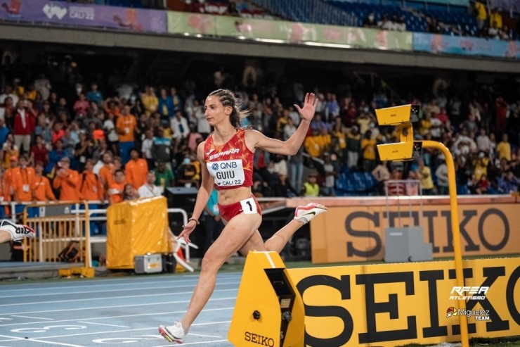 Elena Guiu en la final de los 100 metros en Cali. Foto: Atletismo RFEA