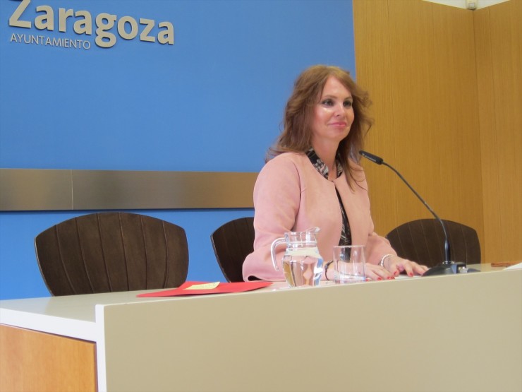 La consejera municipal de Economía, Innovación y Empleo, Carmen Herrarte, durante la rueda de prensa. / Europa Press.