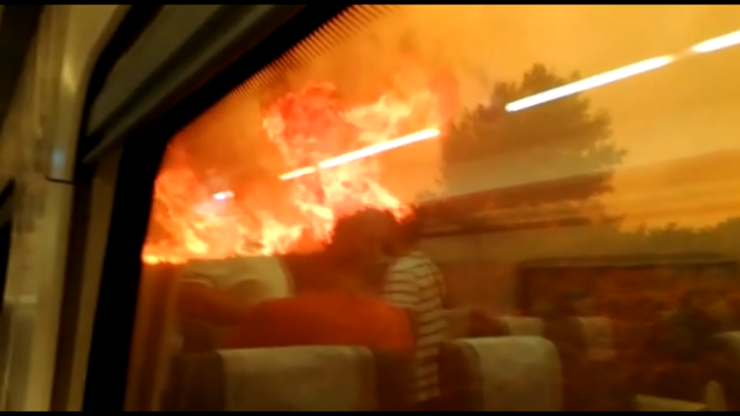 Fotograma de un vídeo grabado en el interior del tren.