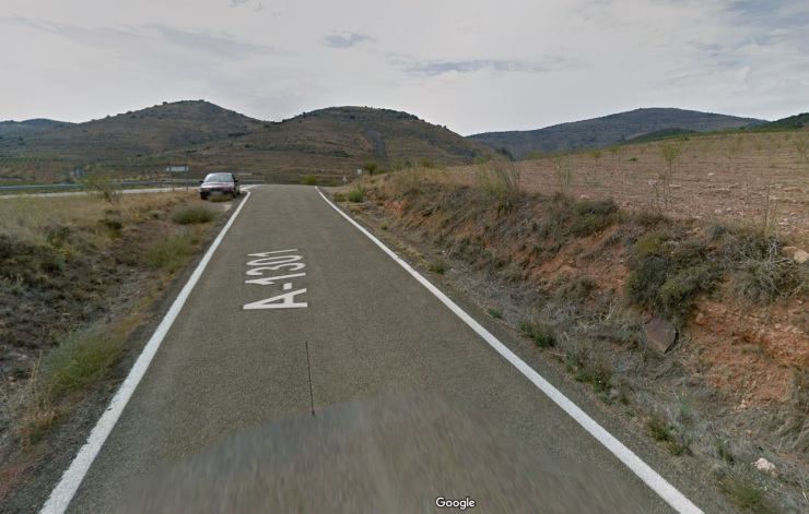 Cruce de la A-1301 con la carretera de Fuendejalón, en el que se actuará. / Google Maps.
