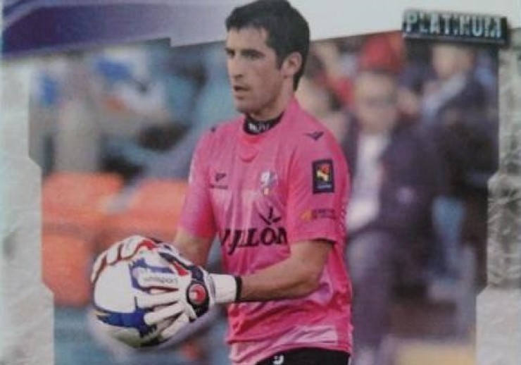 Edu Navarro, durante su etapa como jugador de la SD Huesca.